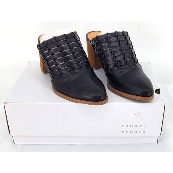 LC Lauren Conrad Women's Size 6 Riverbirch Black Slip On Mules New - Picture 1 of 7